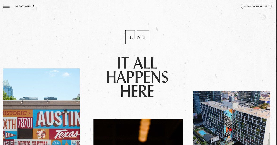 The Line Hotels website spread