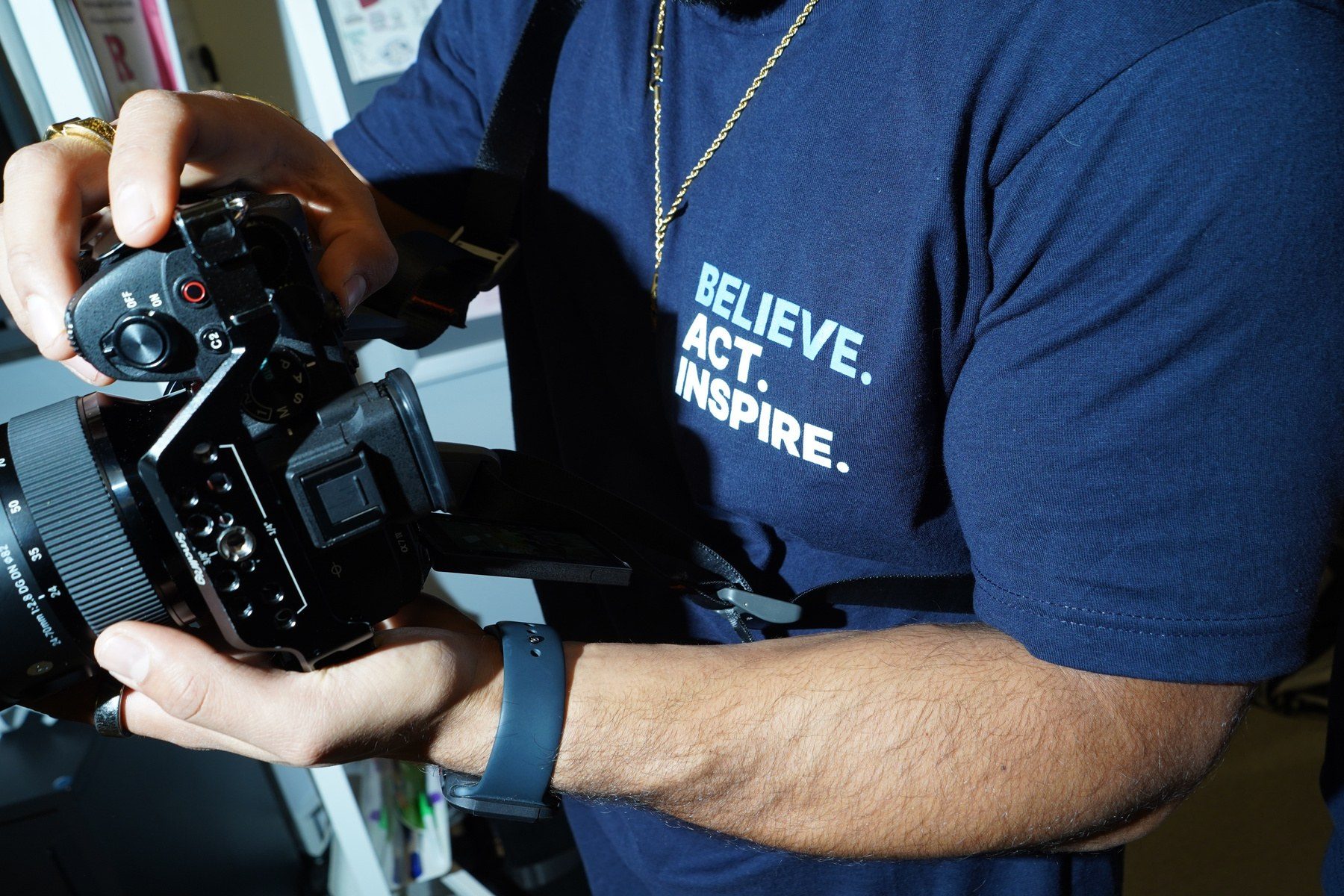 On set producing 12 Plus video content